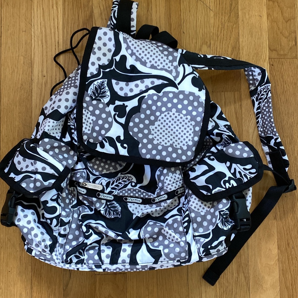 Lesportsac black and white backpack